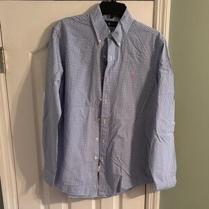 Ralph Lauren Light Blue Checkered Button Down Shirt